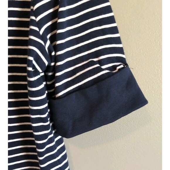 Lauren Ralph Lauren Size XL Blue Stripe Top Womens Boat Neck White Short Sleeve - Picture 4 of 5